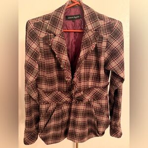 Nanette Lepore Plaid Blazer & Wrap Skirt Set Women’s Size 10